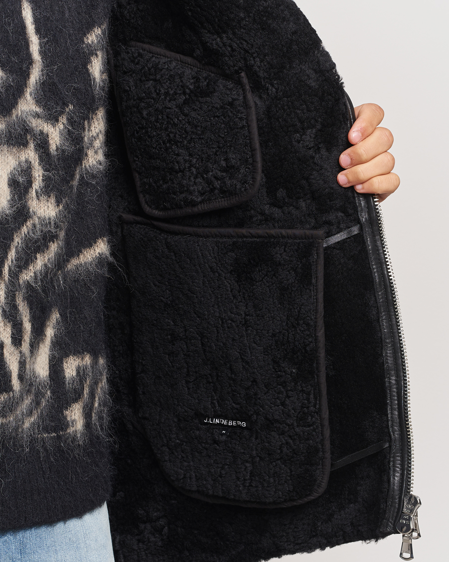 Uomini | Giacche | J.Lindeberg | Sutton Shearling Jacket Black