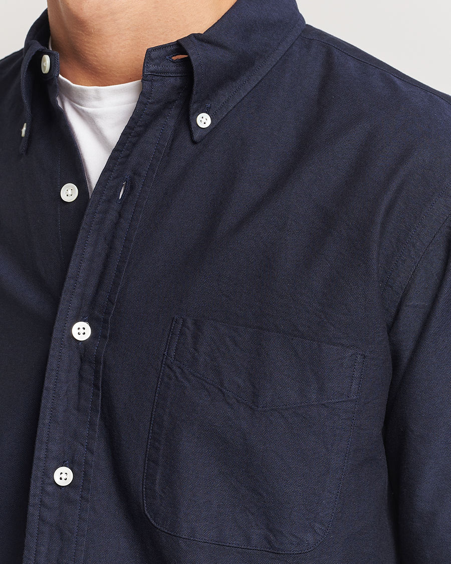 Uomini | Camicie | Kamakura Shirts | Vintage Ivy Oxford Button Down Shirt Navy