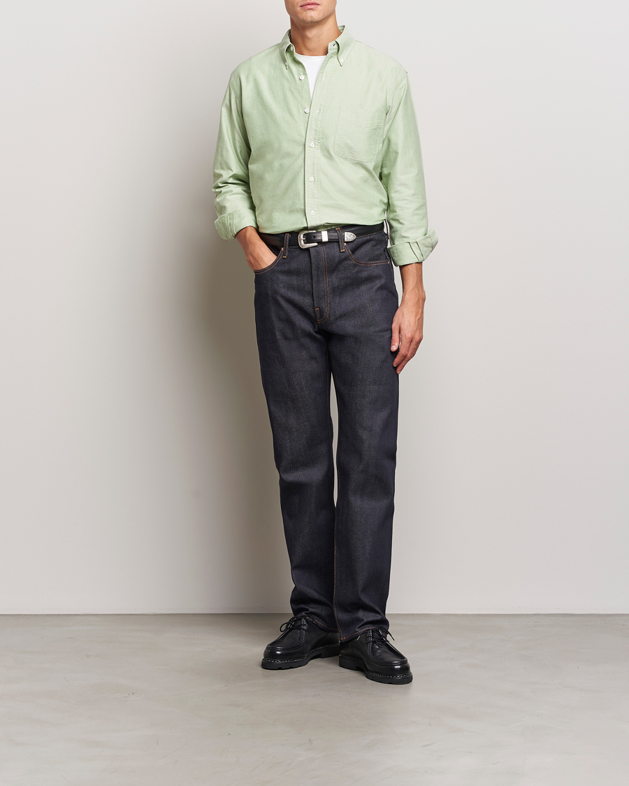 Uomini | Camicie | Kamakura Shirts | Vintage Ivy Oxford Button Down Shirt Green