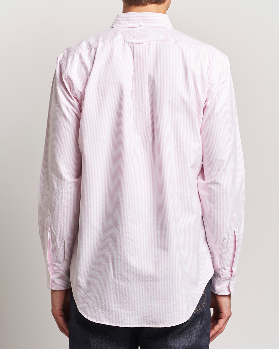 Uomini | Camicie | Kamakura Shirts | Vintage Ivy Oxford Button Down Shirt Pink Stripe