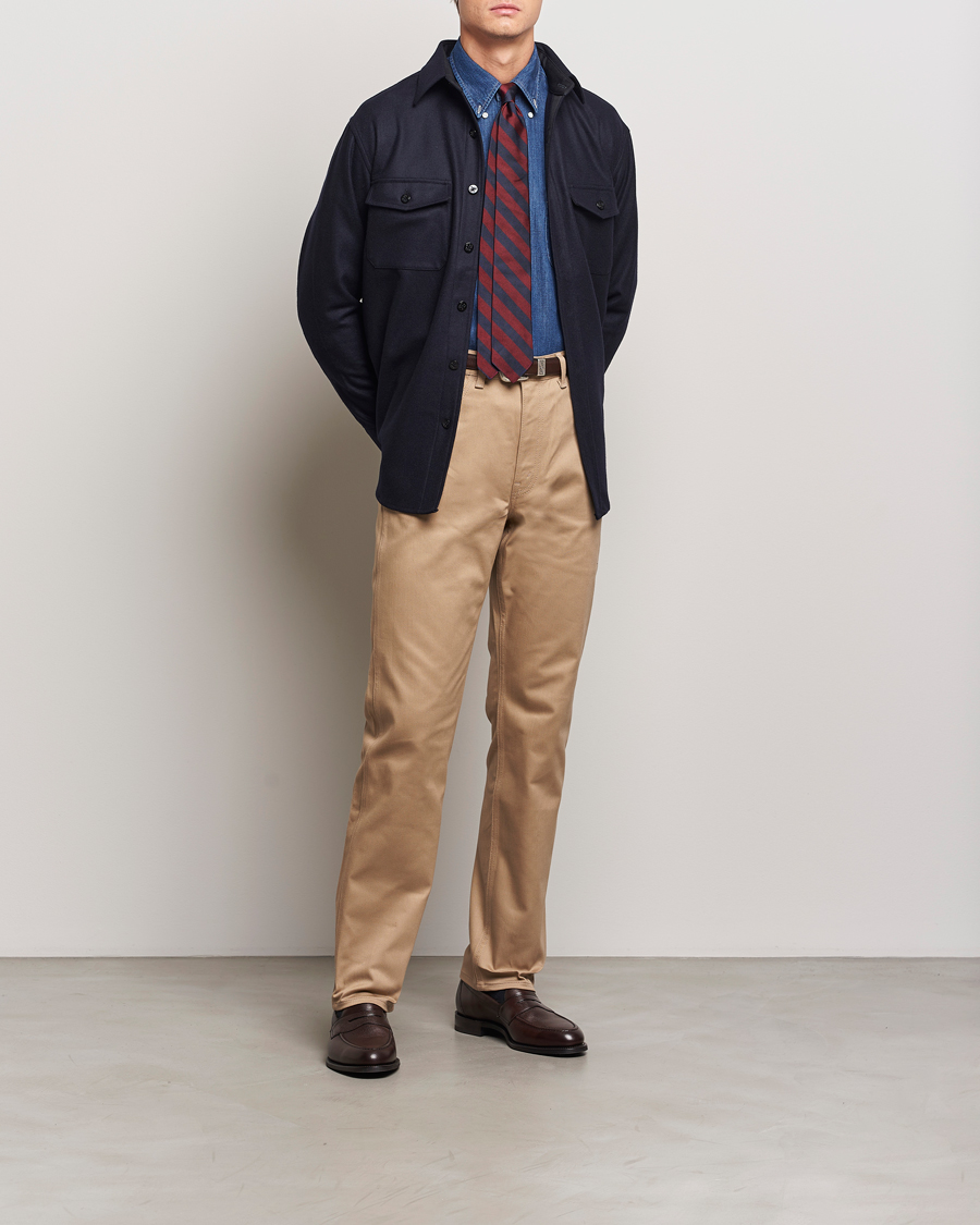 Uomini | Camicie | Kamakura Shirts | Wool Flannel CPO Shirt Navy