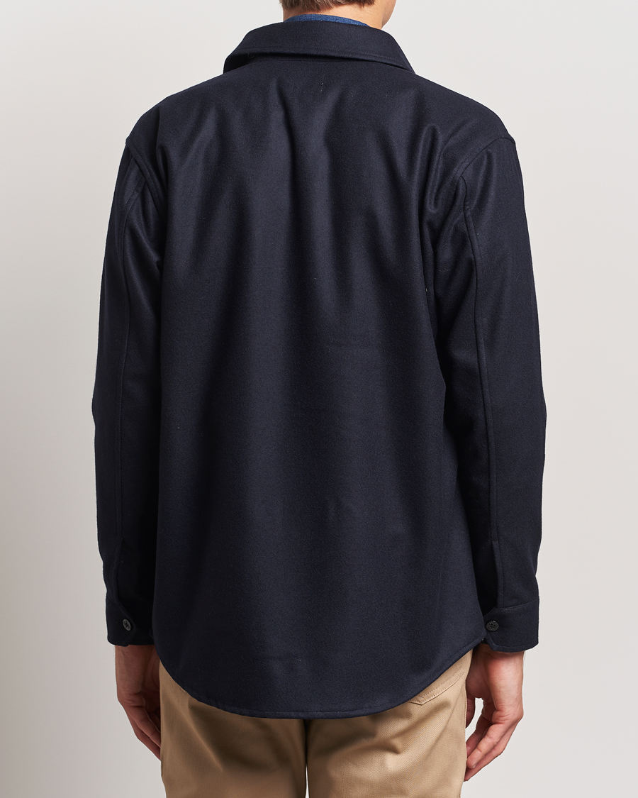 Uomini | Camicie | Kamakura Shirts | Wool Flannel CPO Shirt Navy