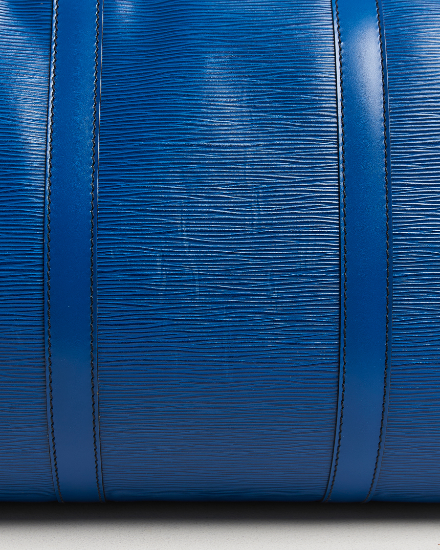 Uomini | Louis Vuitton Pre-Owned Keepall 50 Epi Leather Travel Bag Blue | Louis Vuitton Pre-Owned | Keepall 50 Epi Leather Travel Bag Blue
