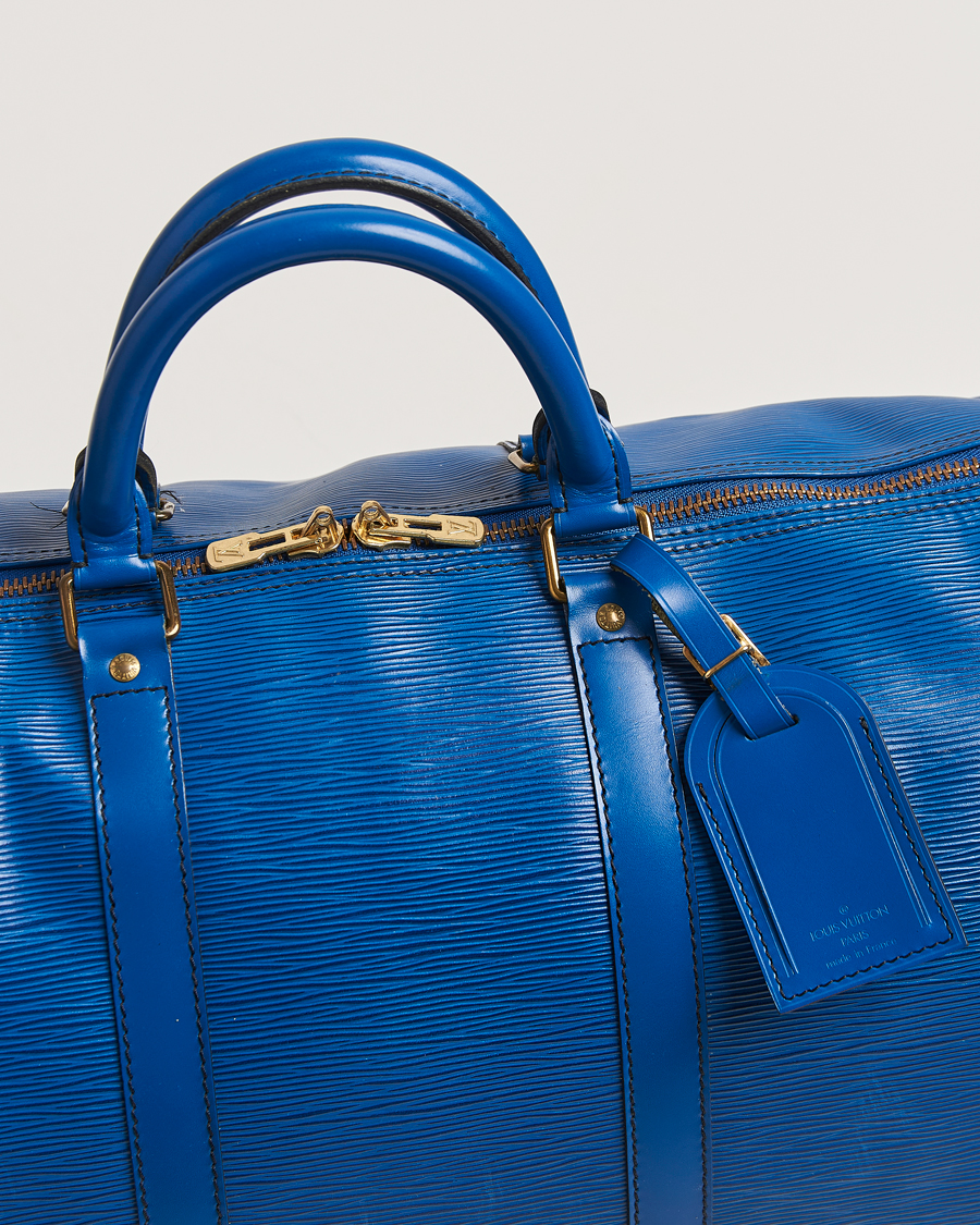 Uomini | Louis Vuitton Pre-Owned Keepall 50 Epi Leather Travel Bag Blue | Louis Vuitton Pre-Owned | Keepall 50 Epi Leather Travel Bag Blue