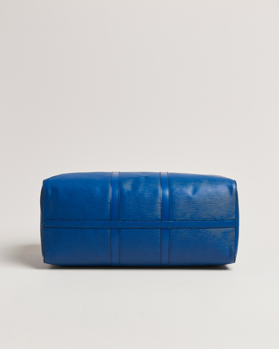 Uomini | Louis Vuitton Pre-Owned Keepall 50 Epi Leather Travel Bag Blue | Louis Vuitton Pre-Owned | Keepall 50 Epi Leather Travel Bag Blue