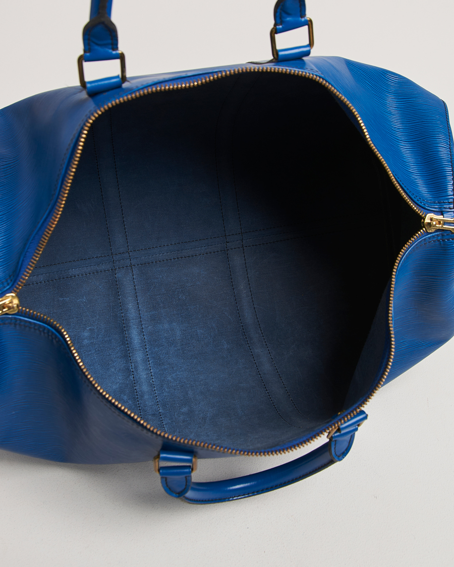 Uomini | Louis Vuitton Pre-Owned Keepall 50 Epi Leather Travel Bag Blue | Louis Vuitton Pre-Owned | Keepall 50 Epi Leather Travel Bag Blue