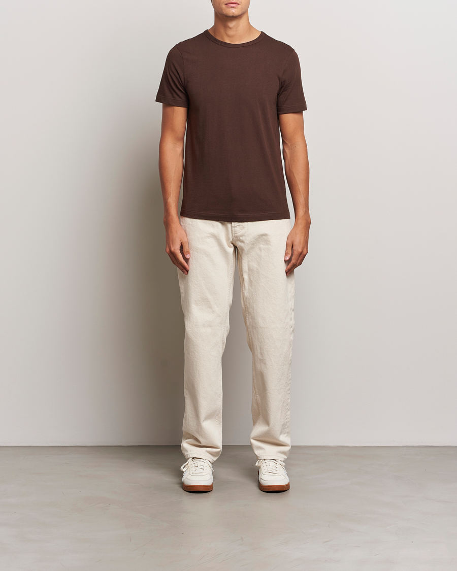 Uomini | T-shirt | Merz b. Schwanen | 1950s Classic Loopwheeled T-Shirt Coffee