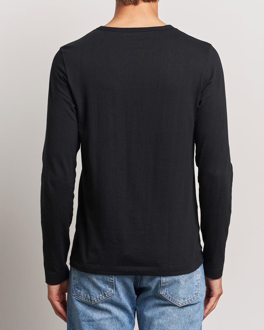 Uomini | T-shirt | Merz b. Schwanen | 1950s Classic Loopwheeled Longsleeve T-Shirt Black