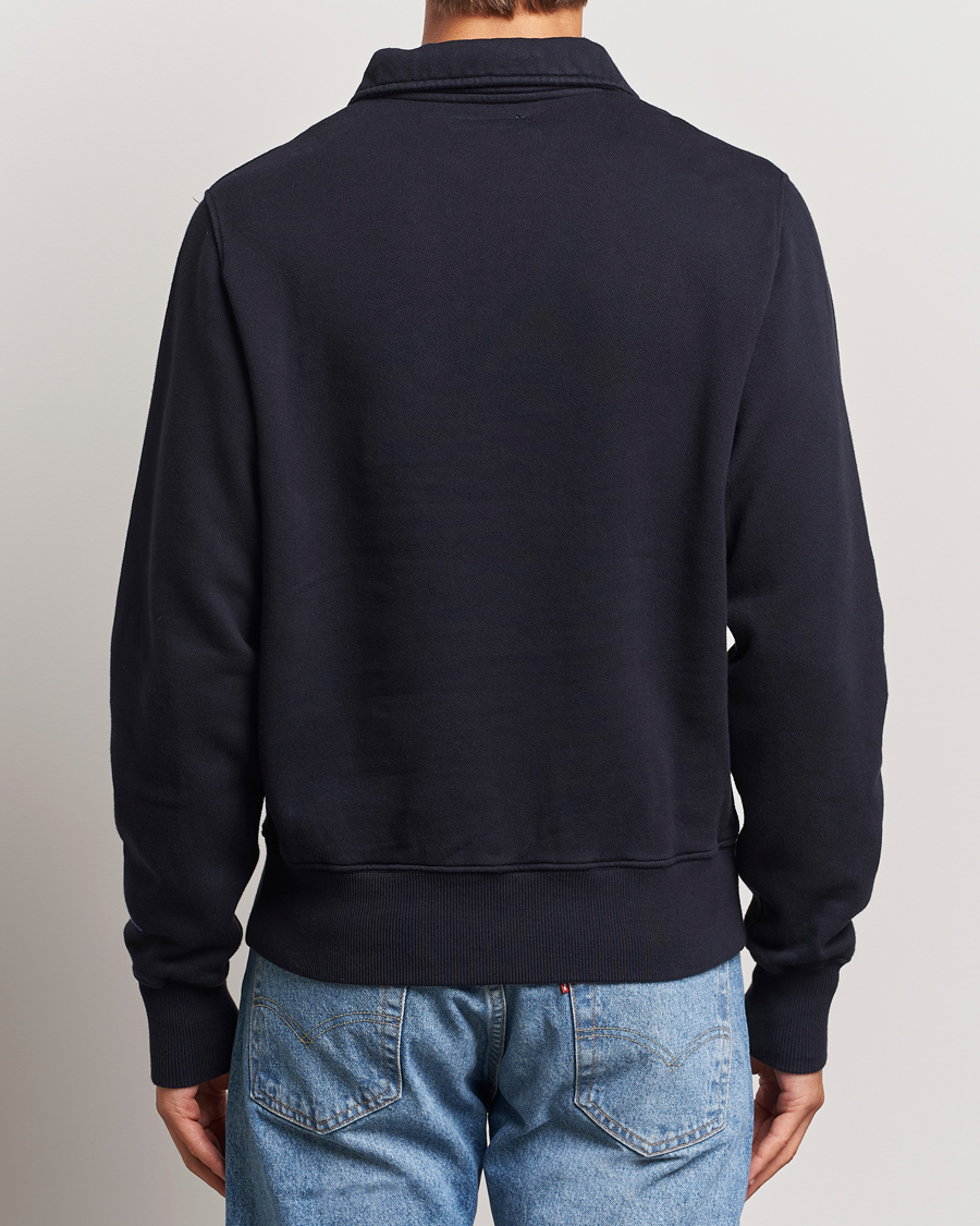 Uomini | Maglieria | Merz b. Schwanen | Vintage Fleece Half Zip Sweatshirt Dark Navy