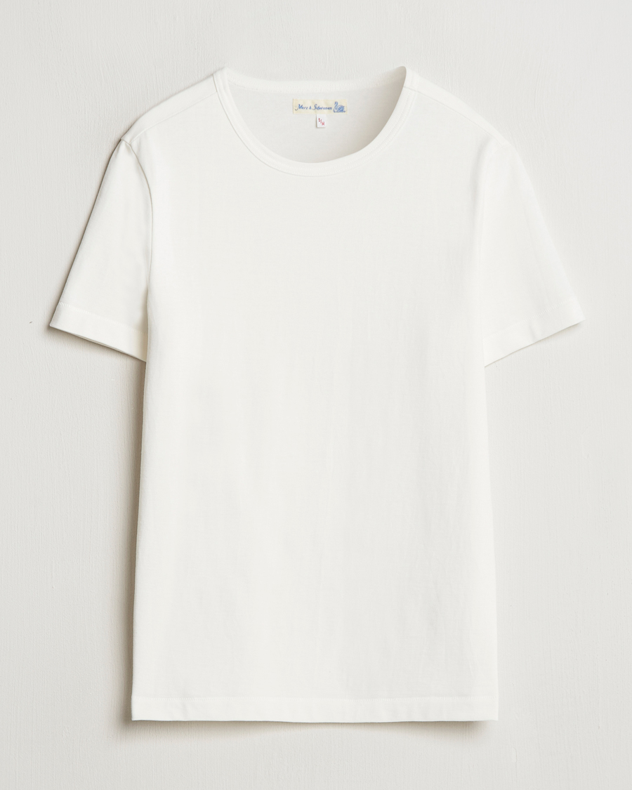 Uomini | T-shirt | Merz b. Schwanen | Classic Fit Loopwheeled T-Shirt White