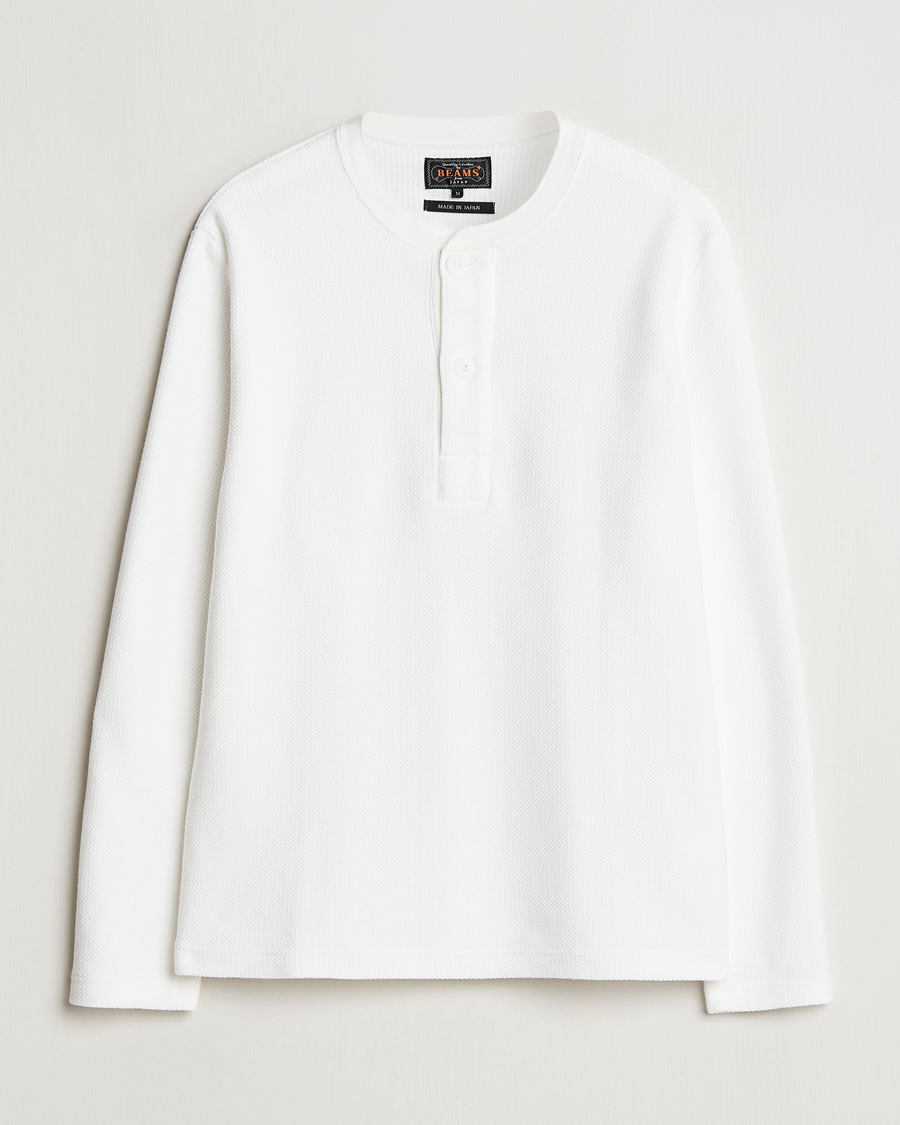 Uomini | Maglieria | BEAMS PLUS | Waffle Cotton Henley White