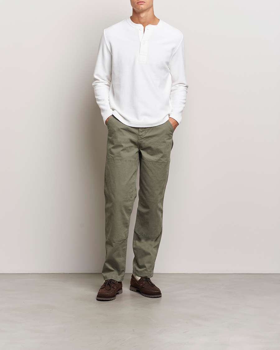 Uomini | Maglieria | BEAMS PLUS | Waffle Cotton Henley White