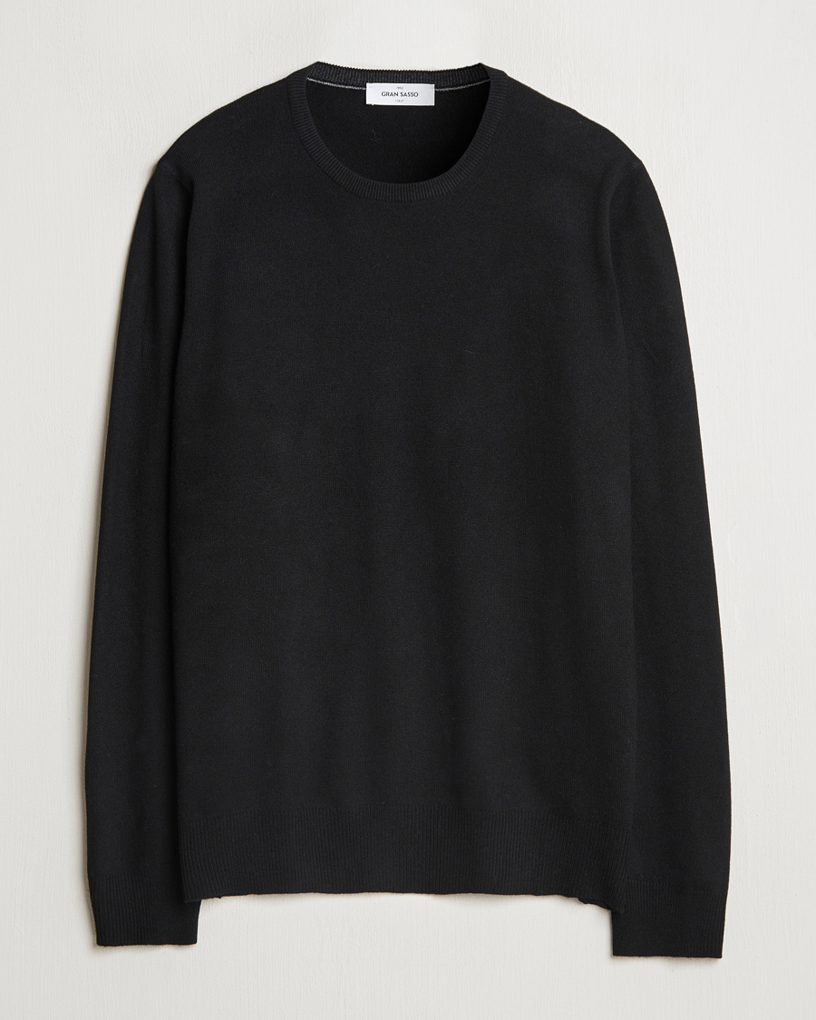 Uomini | Maglieria | Gran Sasso | Wool/Cashmere Crew Neck Black