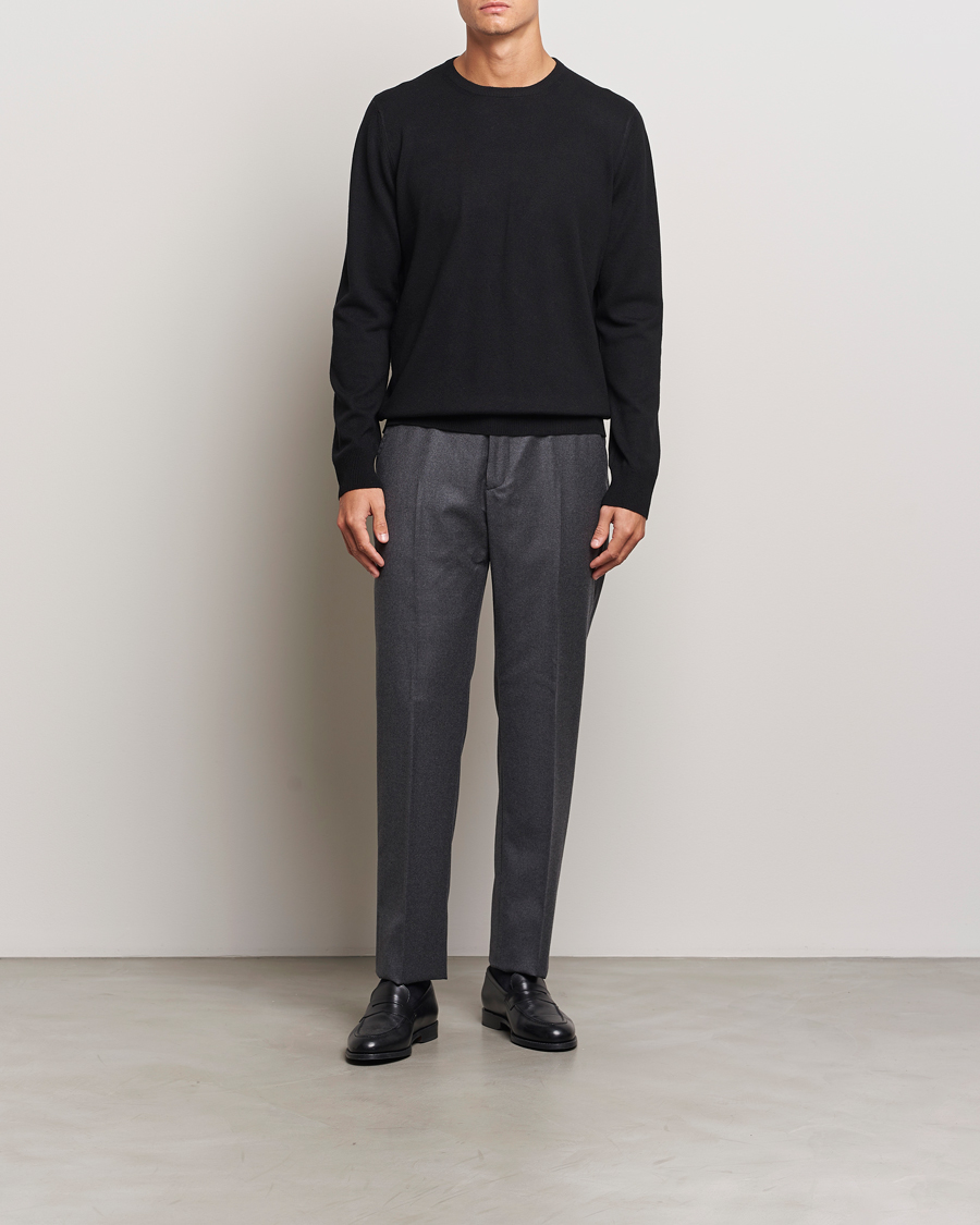 Uomini | Maglieria | Gran Sasso | Wool/Cashmere Crew Neck Black