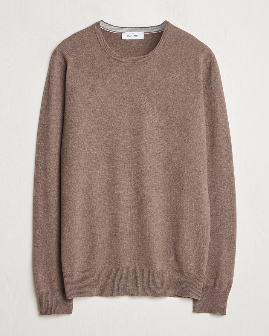 Uomini | Maglieria | Gran Sasso | Wool/Cashmere Crew Neck Light Brown