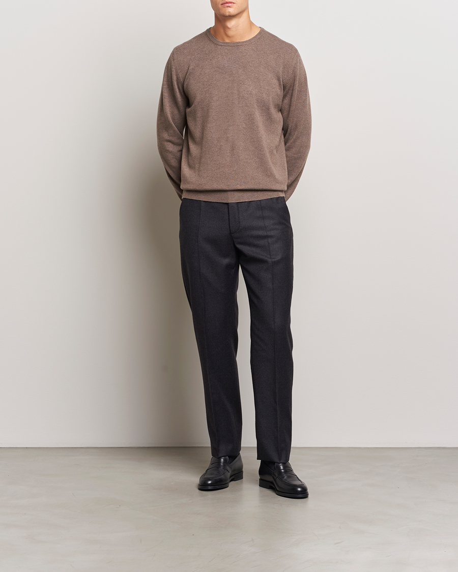 Uomini | Maglieria | Gran Sasso | Wool/Cashmere Crew Neck Light Brown
