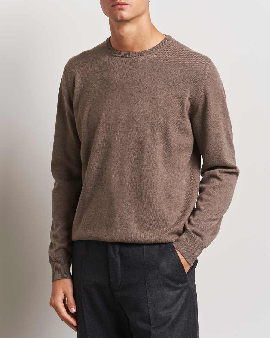 Uomini | Maglieria | Gran Sasso | Wool/Cashmere Crew Neck Light Brown