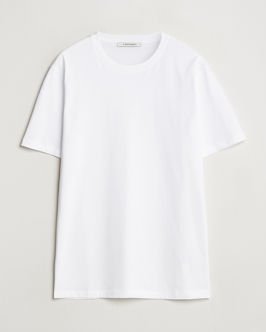 Uomini | T-shirt | A Day's March | Midweight T-Shirt White
