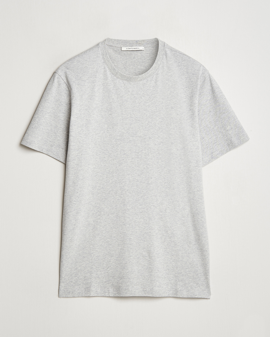 Uomini | T-shirt | A Day's March | Midweight T-Shirt Grey Melange