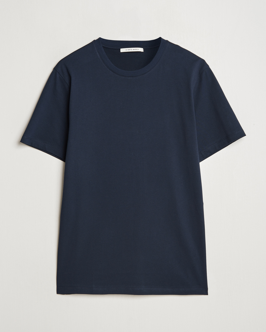 Uomini | T-shirt | A Day's March | Midweight T-Shirt Navy