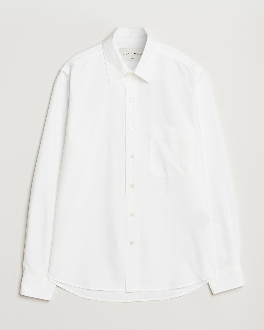 Uomini | Camicie | A Day's March | Mason Dyed Oxford Shirt White