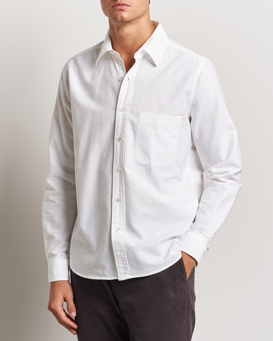 Uomini | Camicie | A Day's March | Mason Dyed Oxford Shirt White