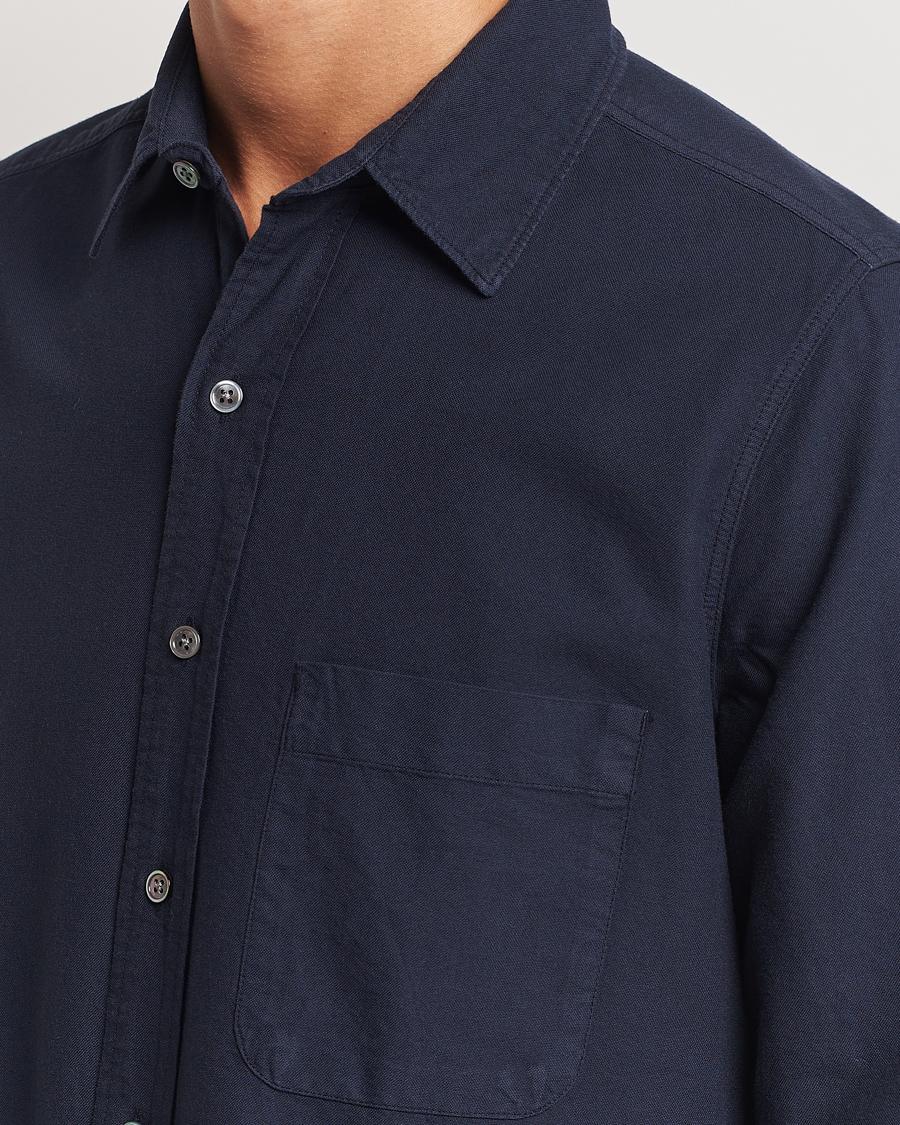 Uomini | Camicie | A Day's March | Mason Dyed Oxford Shirt Navy