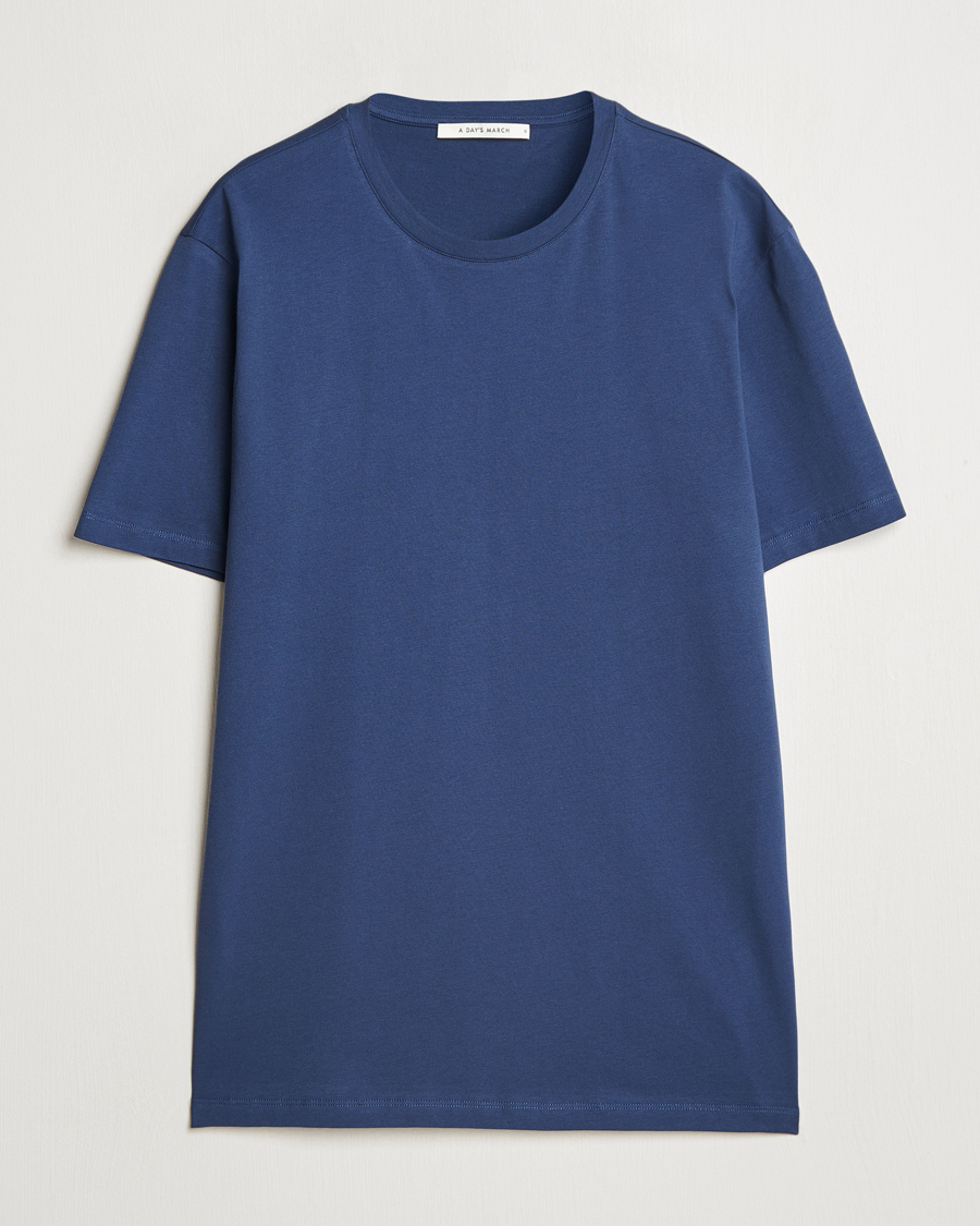 Uomini | T-shirt | A Day's March | Midweight T-Shirt Brewers Blue