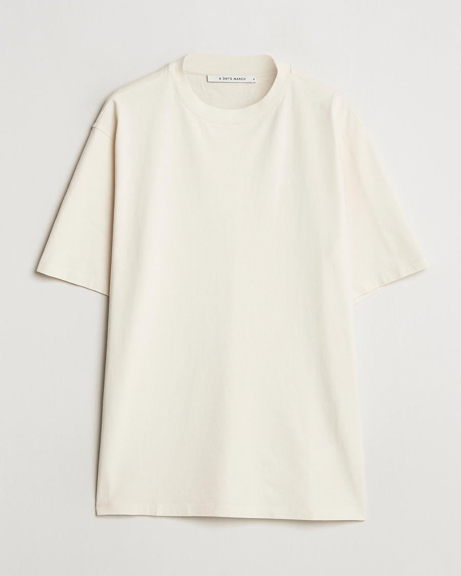 Uomini | T-shirt | A Day's March | Tron Casual Heavy T-Shirt Off White