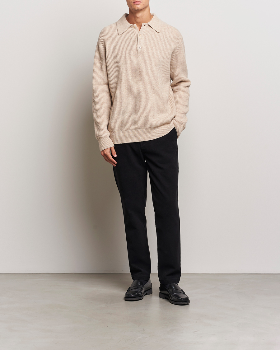 Uomini | Pantaloni | A Day's March | Miller Cotton/Lyocell Trousers Black