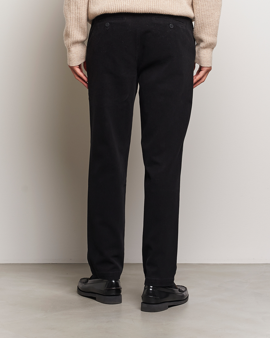 Uomini | Pantaloni | A Day's March | Miller Cotton/Lyocell Trousers Black