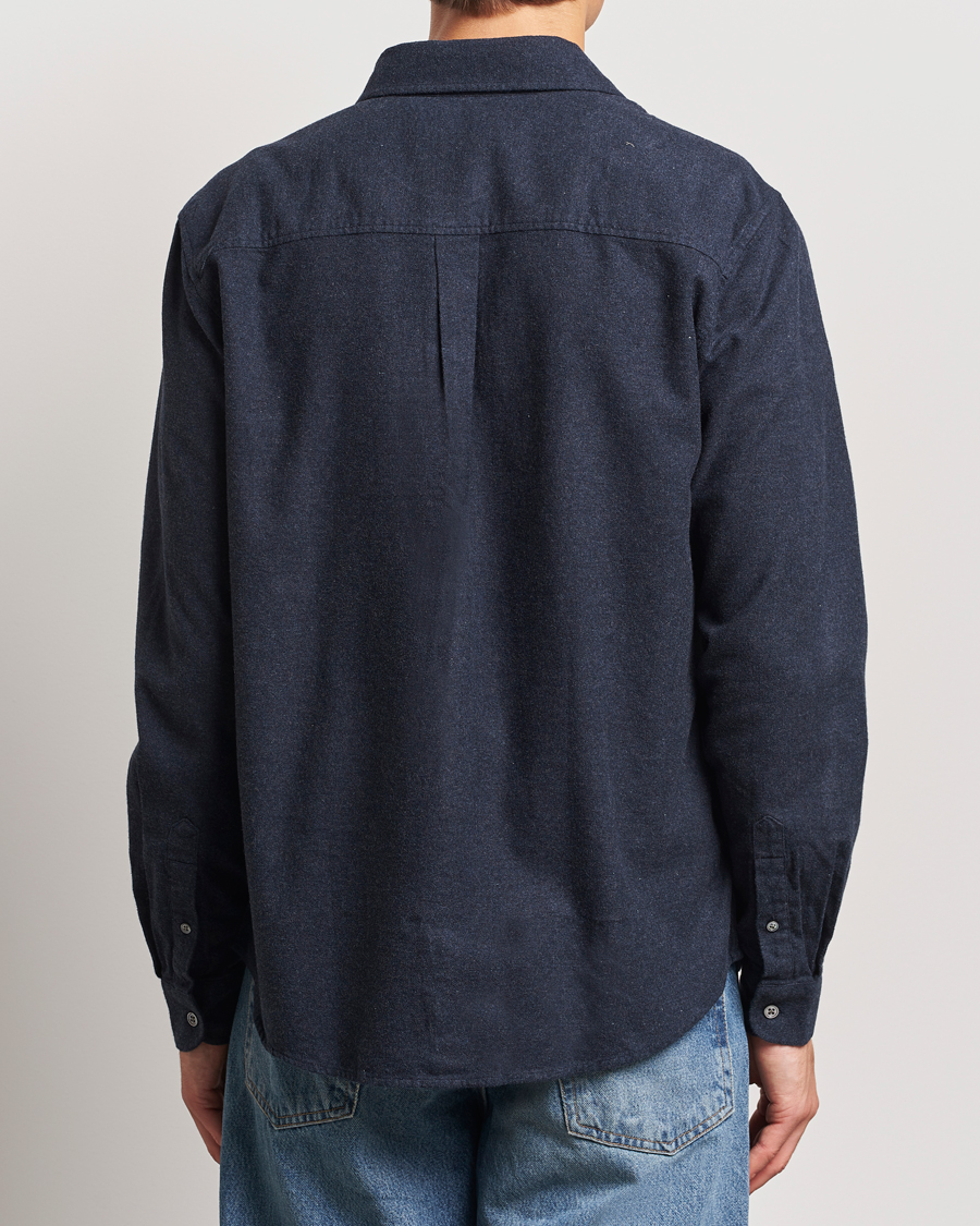 Uomini | Camicie | A Day's March | Newark Flannel Shirt Navy