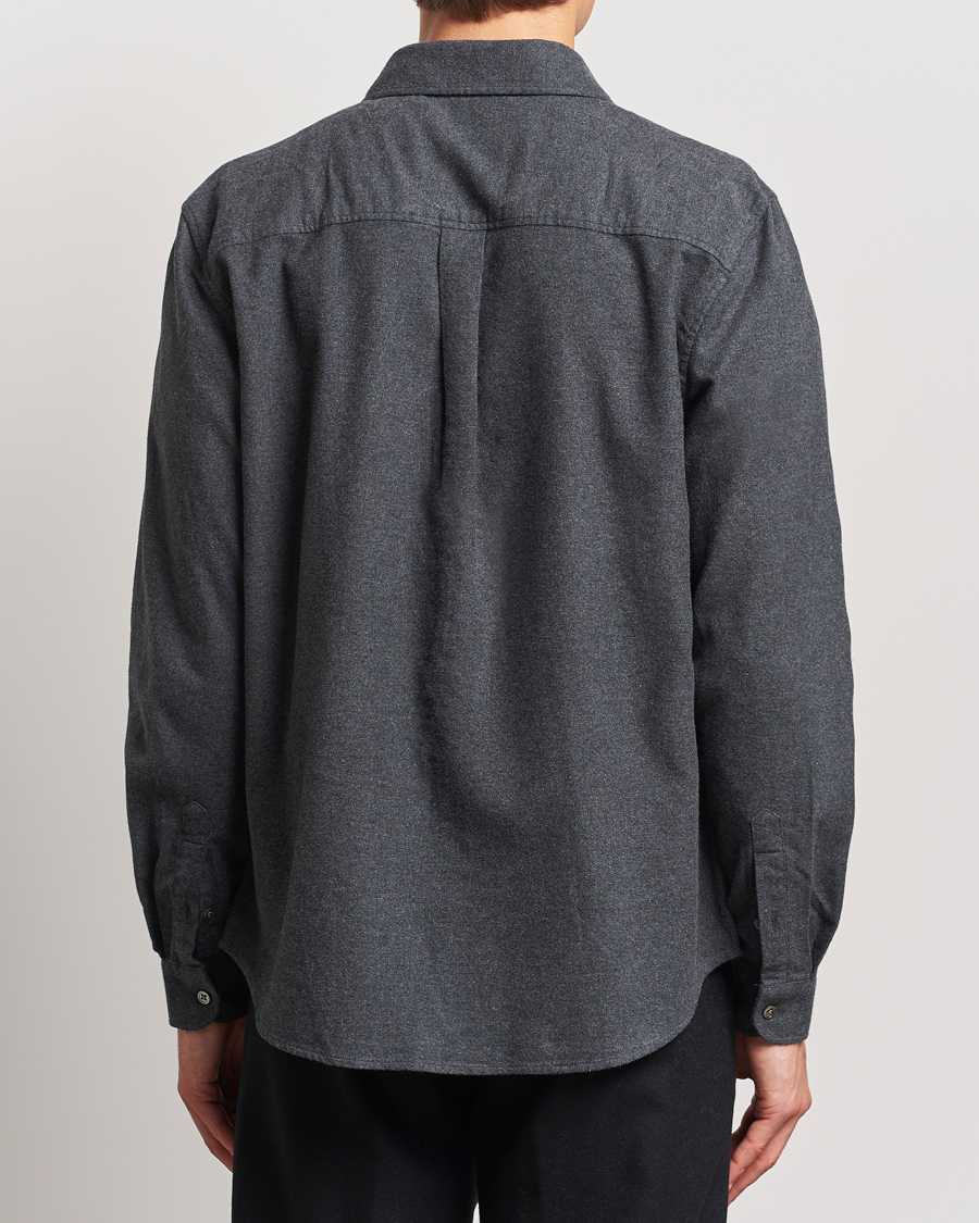 Uomini | Camicie | A Day's March | Newark Flannel Shirt Charcoal