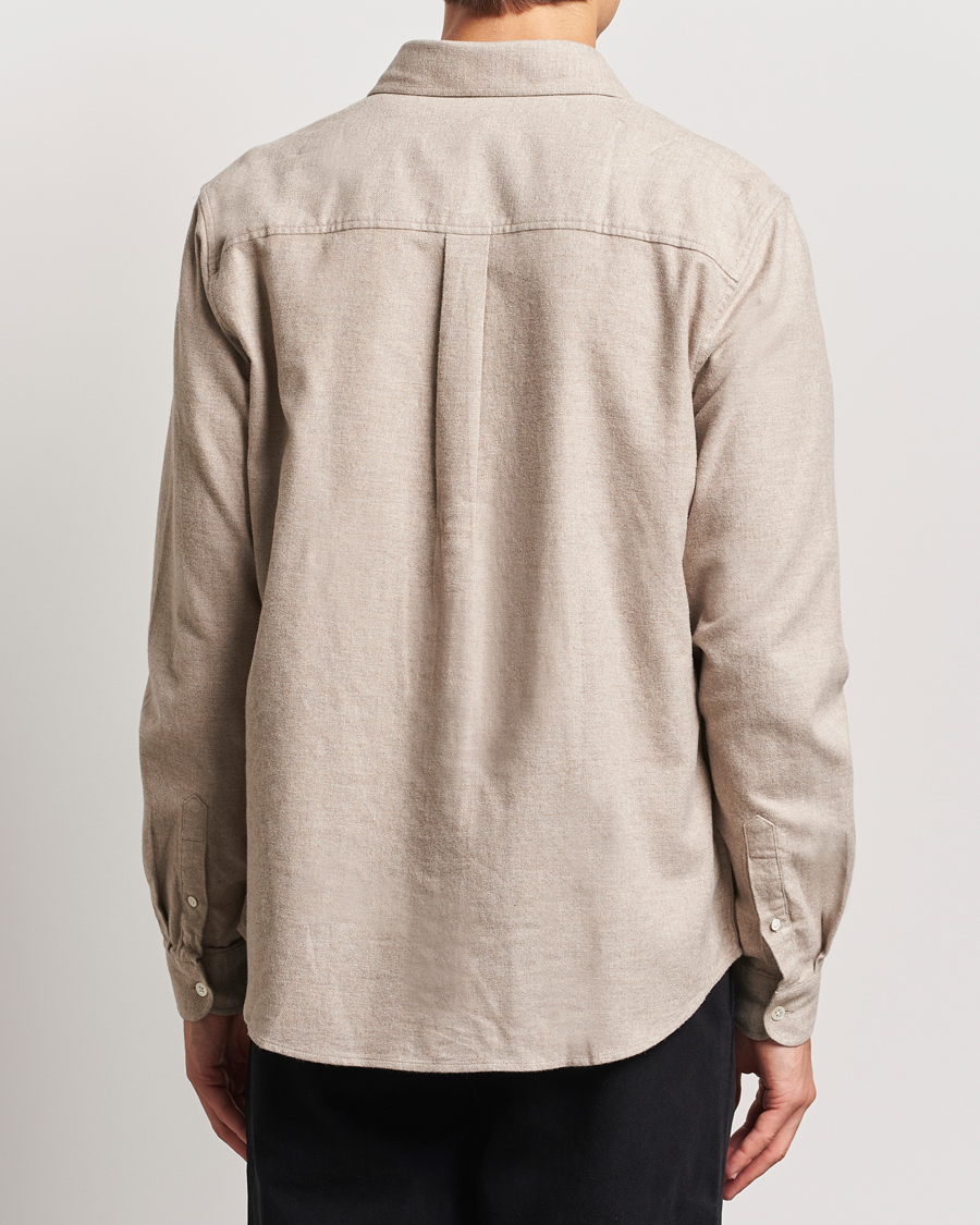 Uomini | Camicie | A Day's March | Newark Flannel Shirt Sand Melange