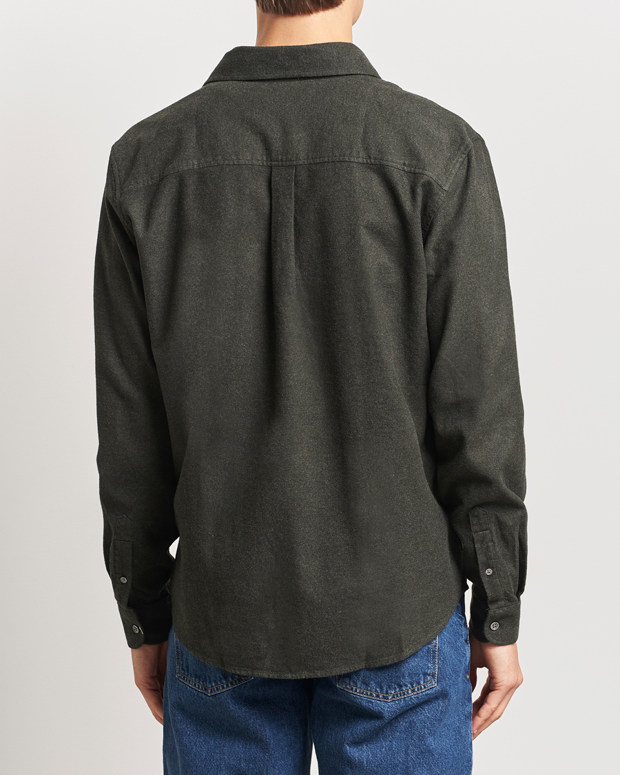 Uomini | Camicie | A Day's March | Newark Flannel Shirt Dark Green
