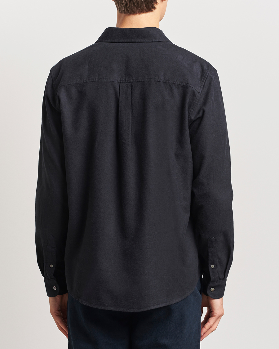 Uomini | Camicie | A Day's March | Newark Flannel Shirt Black
