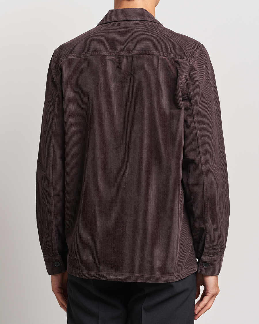 Uomini | Camicie | A Day's March | Banagher Corduroy Overshirt Chocolate