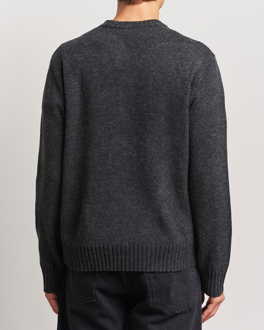 Uomini | Maglieria | A Day's March | Marlow Lambswool Crew Black Melange