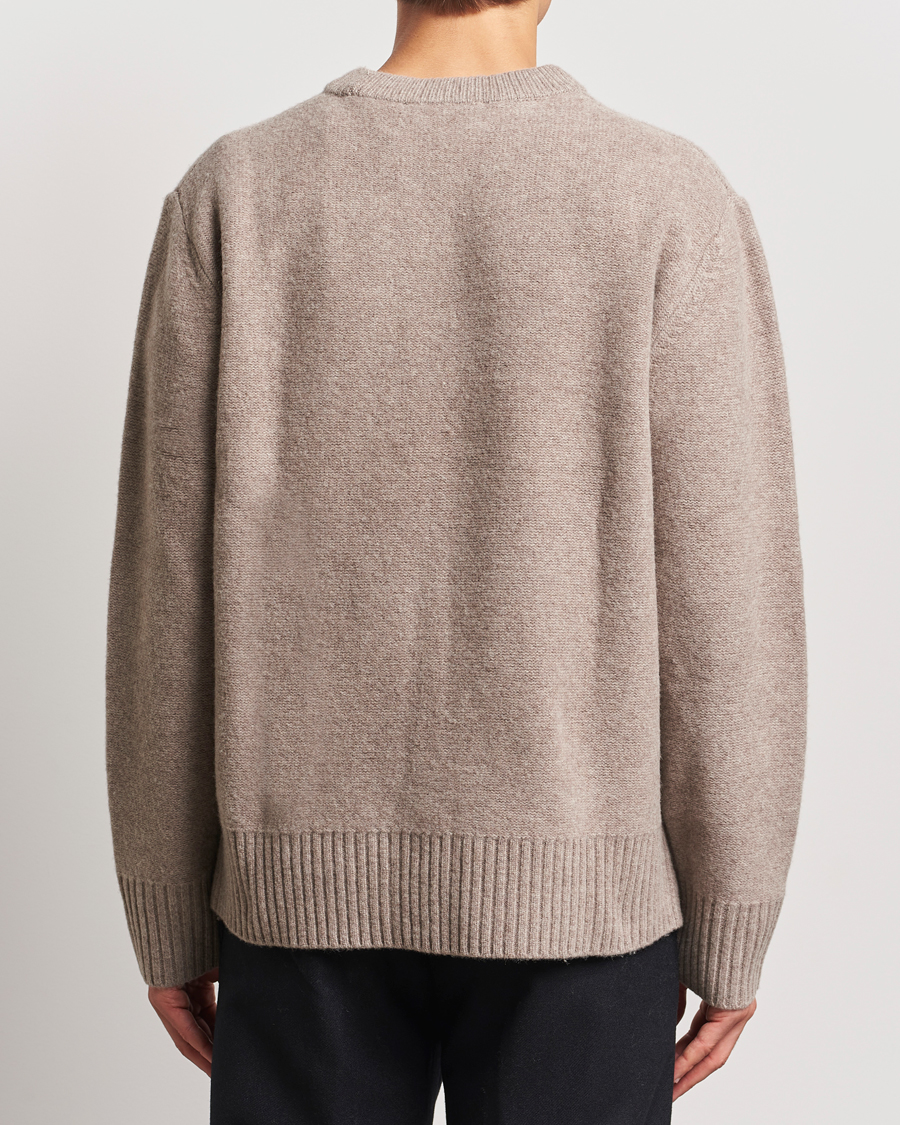 Uomini | Maglieria | A Day's March | Tietar Boiled Merino Sweater Taupe Melange
