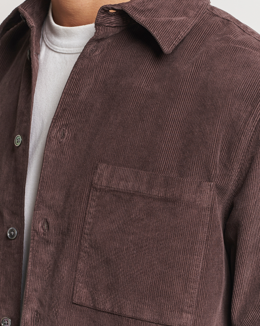 Uomini | Camicie | A Day's March | Denver Corduroy Shirt Chocolate