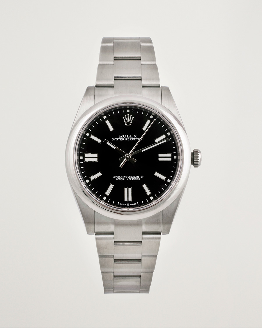 Uomini | Rolex Pre-Owned Oyster Perpetual 124300 Black Silver | Rolex Pre-Owned | Oyster Perpetual 124300 Black Silver