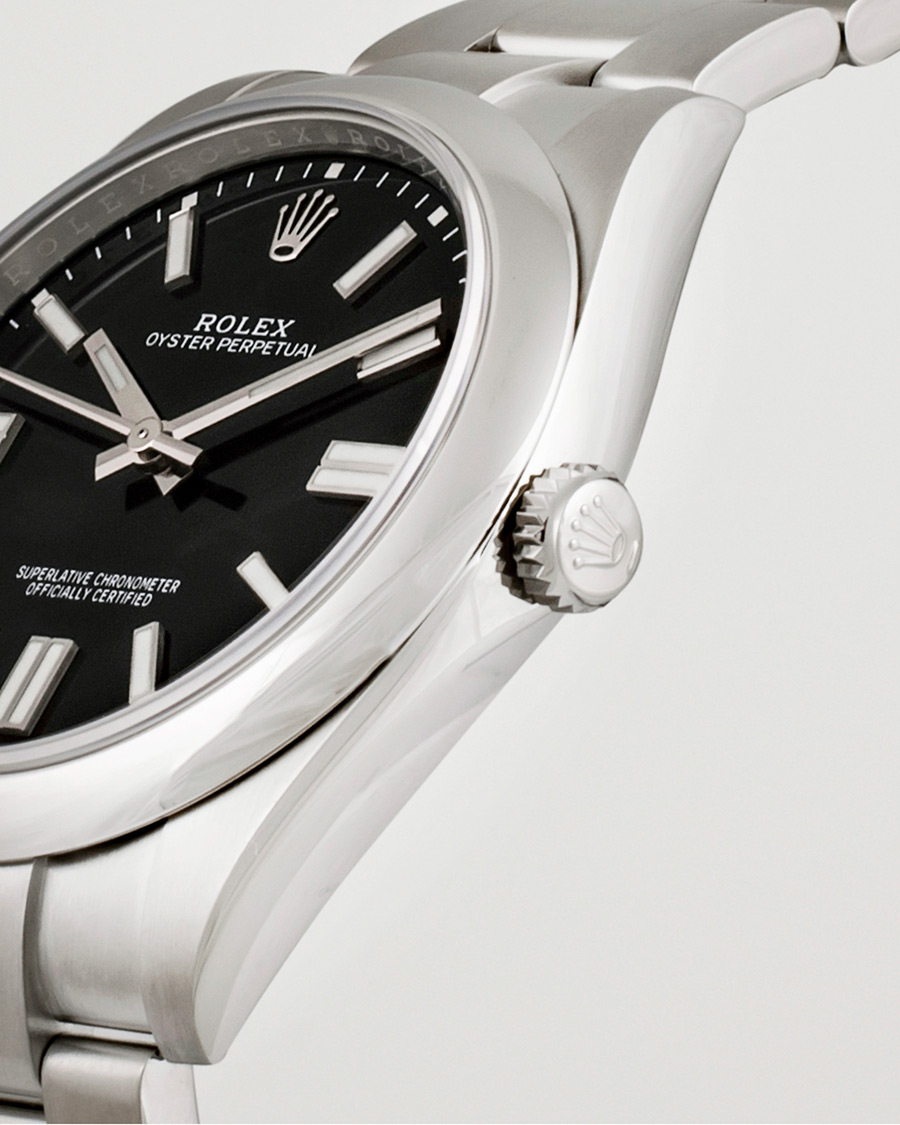 Uomini | Rolex Pre-Owned Oyster Perpetual 124300 Black Silver | Rolex Pre-Owned | Oyster Perpetual 124300 Black Silver