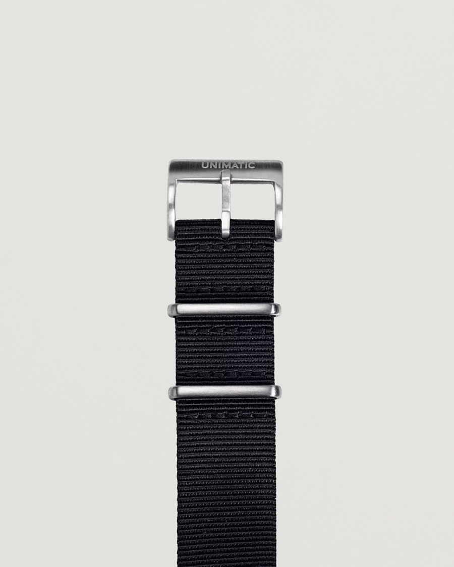 Uomini | Cinturini per orologi | UNIMATIC | Nylon Nato Steel 22mm Strap Black