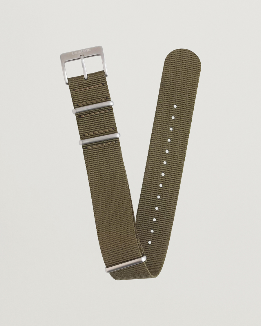 Uomini | Cinturini per orologi | UNIMATIC | Nylon Nato Steel 22mm Strap Olive