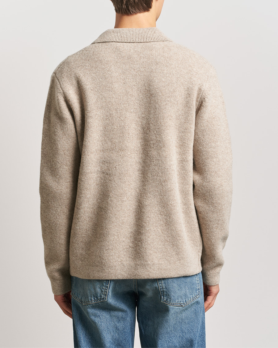 Uomini | Camicie | LES DEUX | Fischer Milano Knitted Overshirt Sand Melange