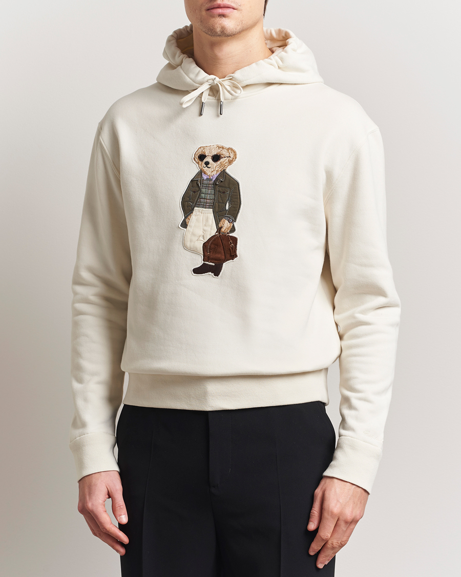 Uomini | Maglieria | Ralph Lauren Purple Label | Luxury Fleece Bear Hoodie Cream