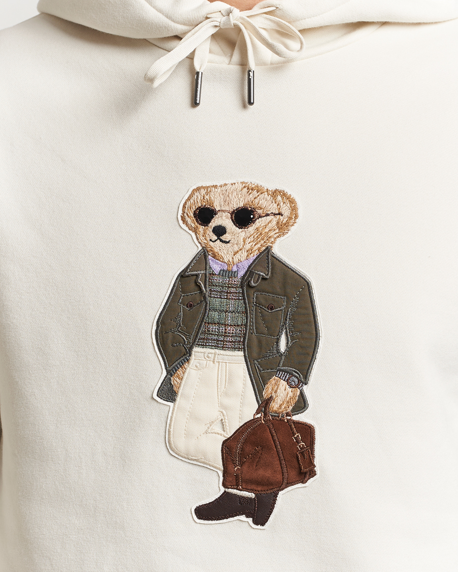 Uomini | Maglieria | Ralph Lauren Purple Label | Luxury Fleece Bear Hoodie Cream