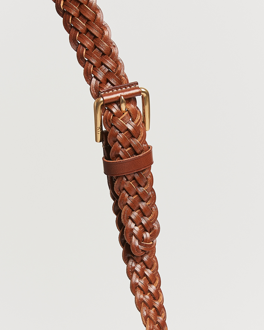 Uomini | Ralph Lauren Purple Label Braided Belt Brown Calf | Ralph Lauren Purple Label | Braided Belt Brown Calf