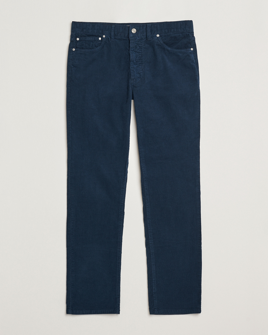 Uomini | Pantaloni | NN07 | Tony Corduroy 5-Pocket Pants Navy Blue