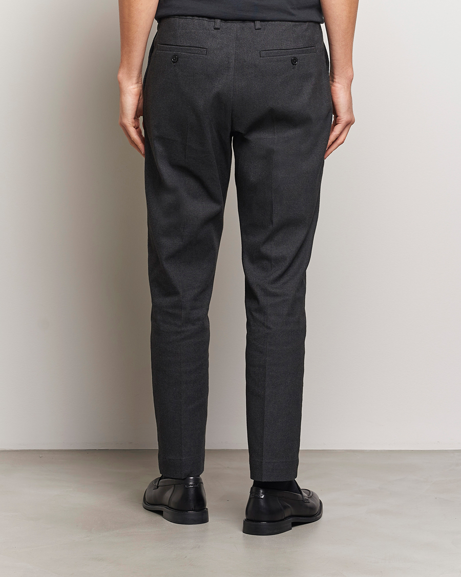 Uomini | Pantaloni | NN07 | Billie Brushed Drawstring Trousers Black Melange